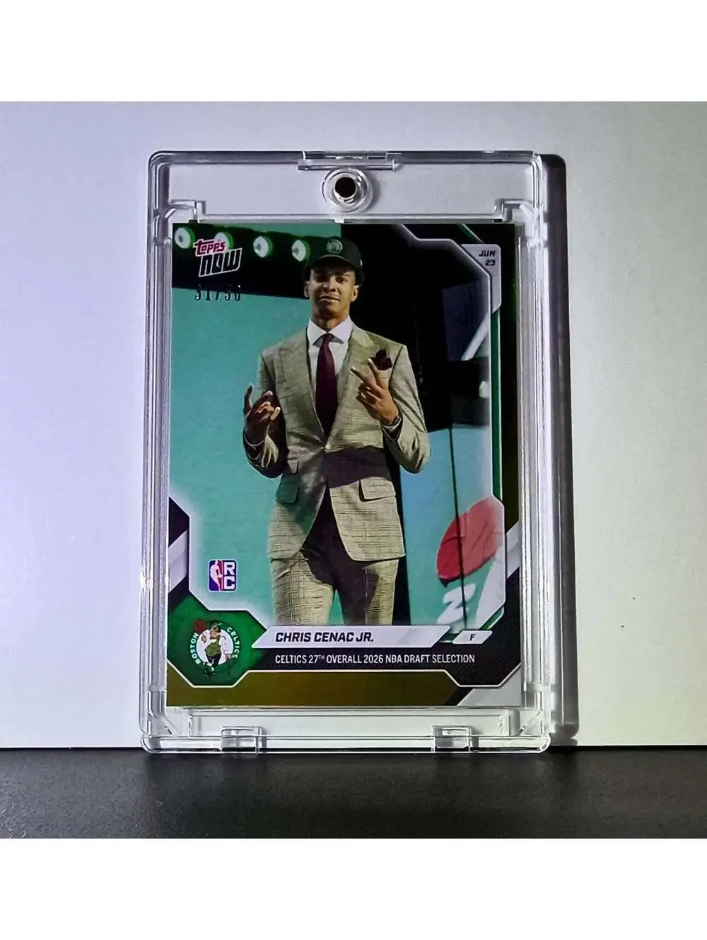Chris Cenac Jr. Rookie 2026-27 Topps NBA Draft CCEN Gold Foil 31/50 Card Celtics